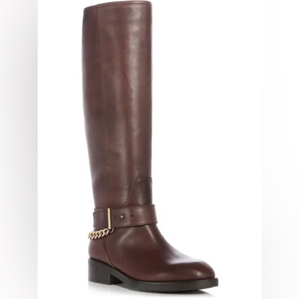 AQUA Riley Brown Leather Knee-High Riding Boots Sz 6 BNWOB